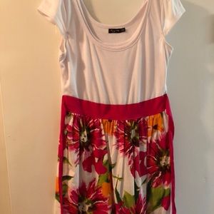 White and flower dress